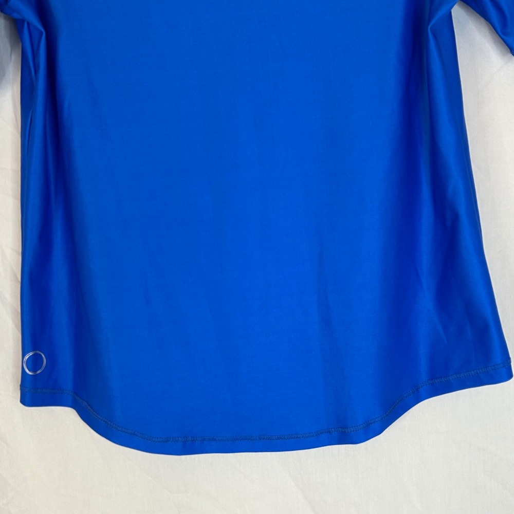 The Bubble Emily Top NWT Women's XS Short Sleeve‎ Scalloped Neck Top Blue - Picture 3 of 11